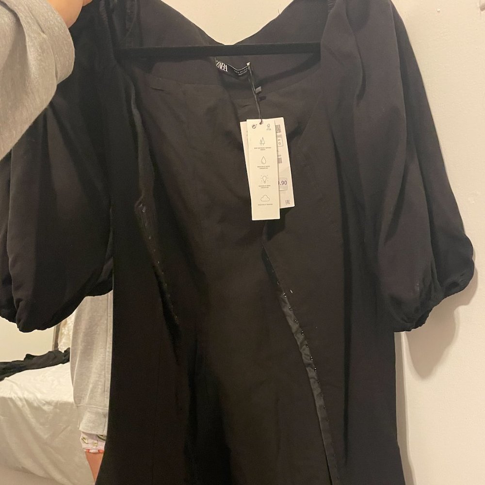 Black Clasp-front Zara Dress